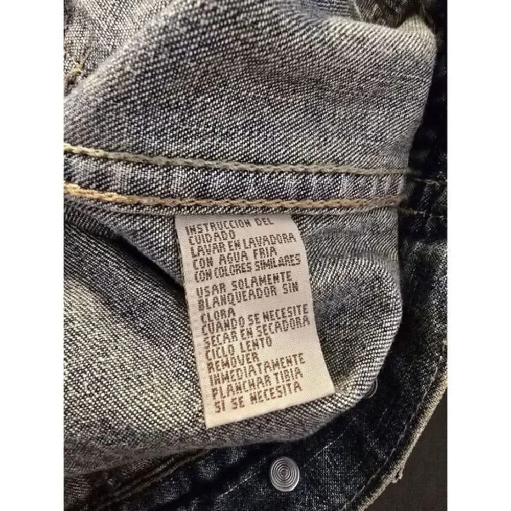 OTB Women's Distressed Blue Denim Jeans Jacket Size Large -6- Rich Mom Old Money